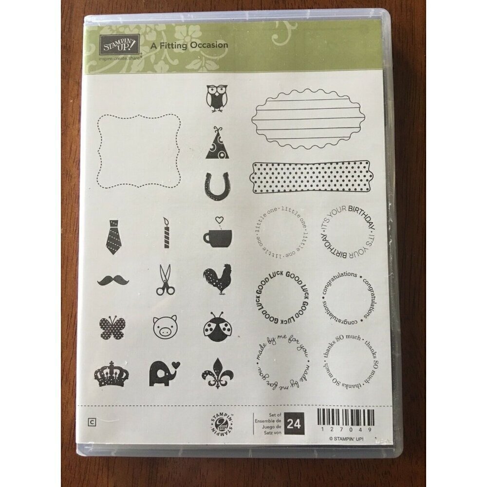 Stampin' Up! A Fitting Occasion 24 Tiny Rubber Stamps, Clear Mount Card Making